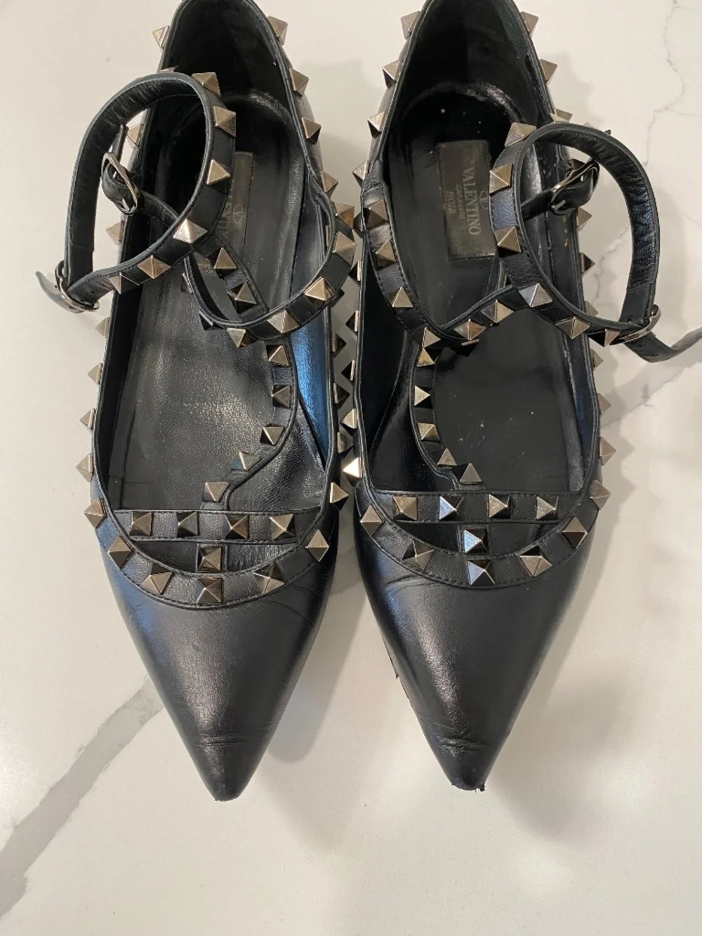 Valentino Rockstud Flats Noir 37 1/2 - Picture 7 of 7